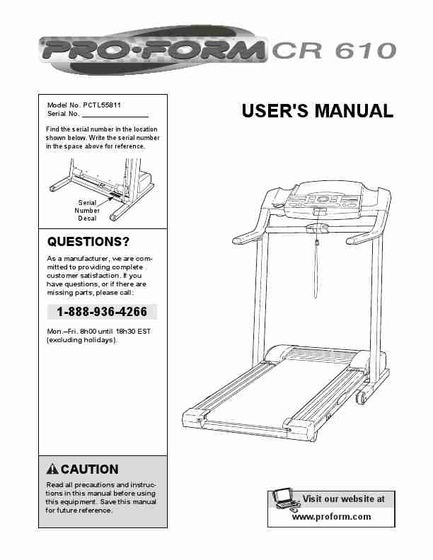 ProForm Treadmill CR 610-page_pdf